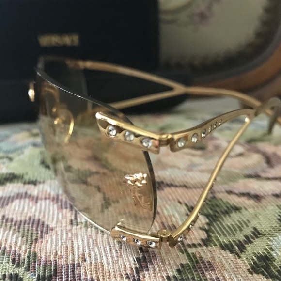 rimless versace sunglasses